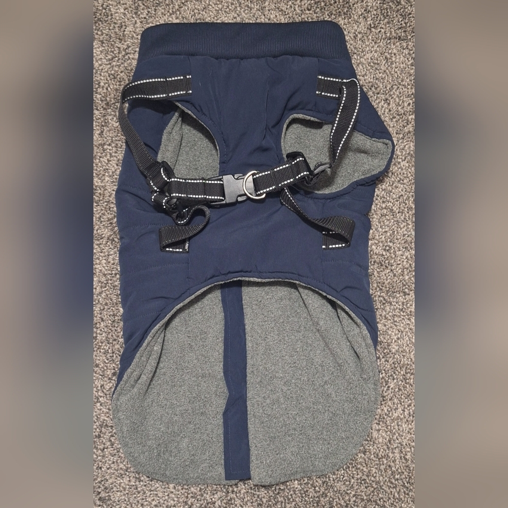 Navy and Gray Dog Harness Jacket